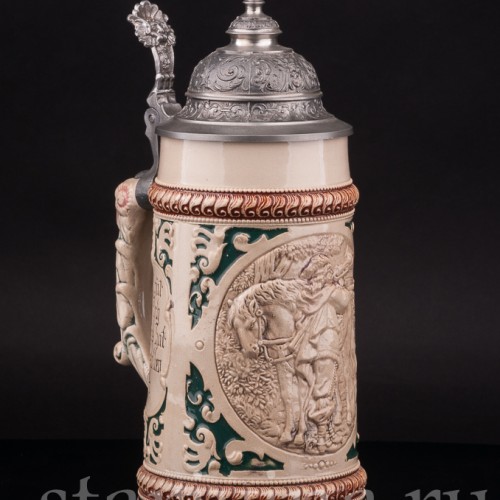 Старинная пивная кружка Трубач из Зекингена, 1 л, Diesinger, Германия, кон. 19 - нач. 20 вв.