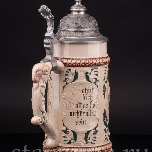 Старинная пивная кружка Трубач из Зекингена, 1 л, Diesinger, Германия, кон. 19 - нач. 20 вв.