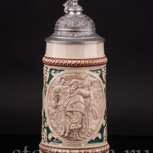 Старинная пивная кружка Трубач из Зекингена, 1 л, Diesinger, Германия, кон. 19 - нач. 20 вв.