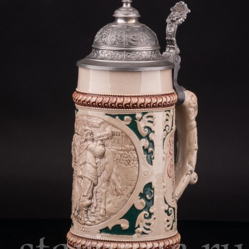 Старинная пивная кружка Трубач из Зекингена, 1 л, Diesinger, Германия, кон. 19 - нач. 20 вв.