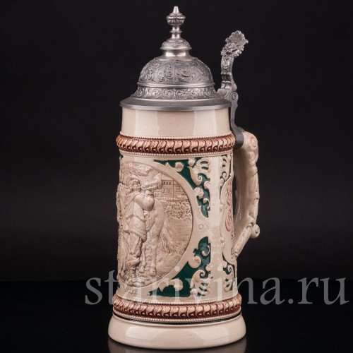Старинная пивная кружка Трубач из Зекингена, 1 л, Diesinger, Германия, кон. 19 - нач. 20 вв.
