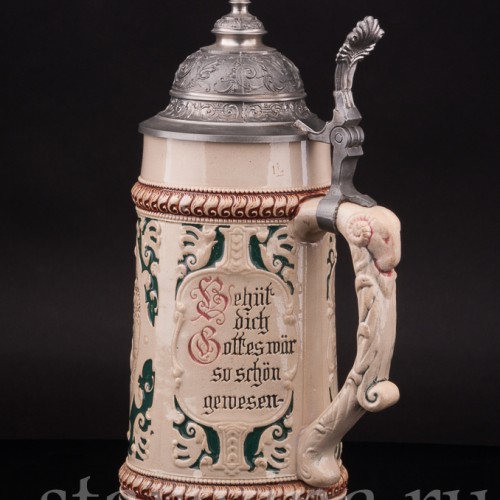 Старинная пивная кружка Трубач из Зекингена, 1 л, Diesinger, Германия, кон. 19 - нач. 20 вв.