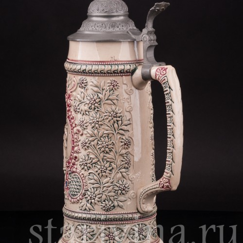 Старинная пивная кружка Красавицы Тироля, 1 л, Diesinger, Германия, кон. 19 в.