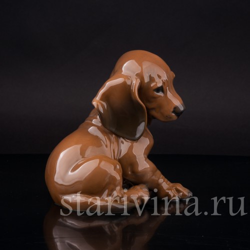 Фигурка собаки из фарфора Щенок таксы, Rosenthal, Германия, 1950-60 гг.