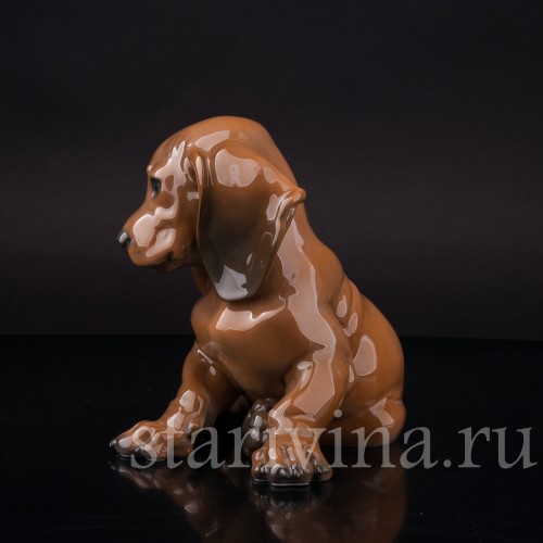 Фигурка собаки из фарфора Щенок таксы, Rosenthal, Германия, 1950-60 гг.