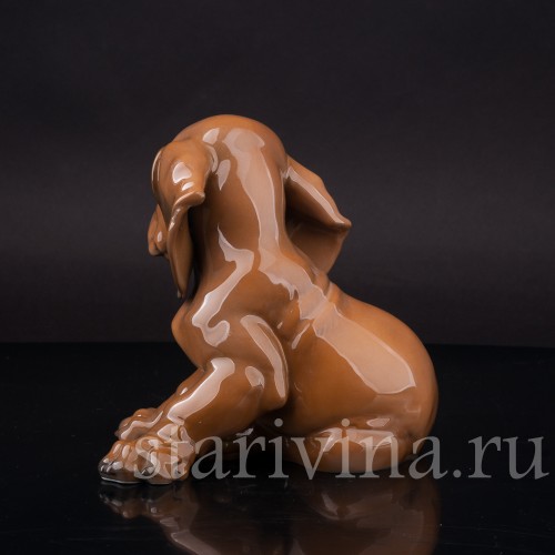 Фигурка собаки из фарфора Щенок таксы, Rosenthal, Германия, 1950-60 гг.
