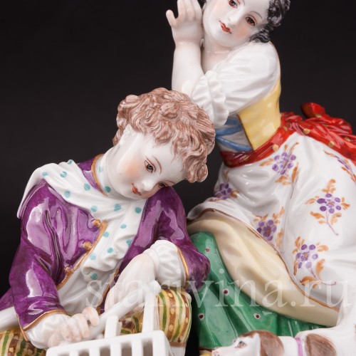 Фарфоровая композиция Дети с мышеловкой, Volkstedt, Германия, кон. 19 в.