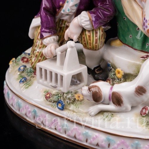Фарфоровая композиция Дети с мышеловкой, Volkstedt, Германия, кон. 19 в.