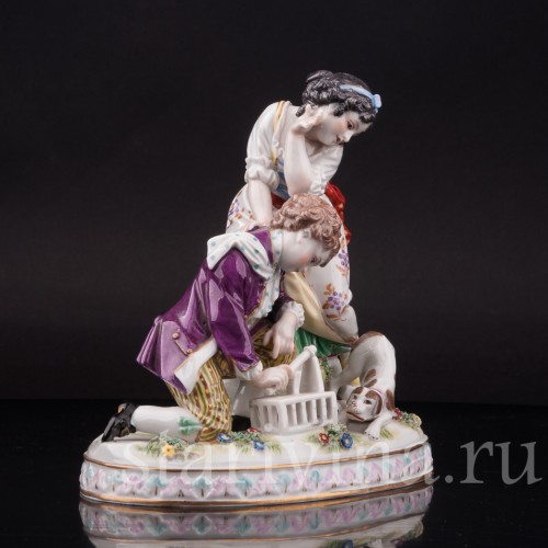 Фарфоровая композиция Дети с мышеловкой, Volkstedt, Германия, кон. 19 в.