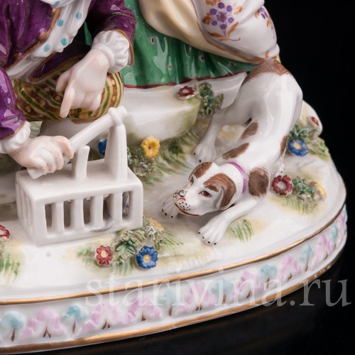 Фарфоровая композиция Дети с мышеловкой, Volkstedt, Германия, кон. 19 в.