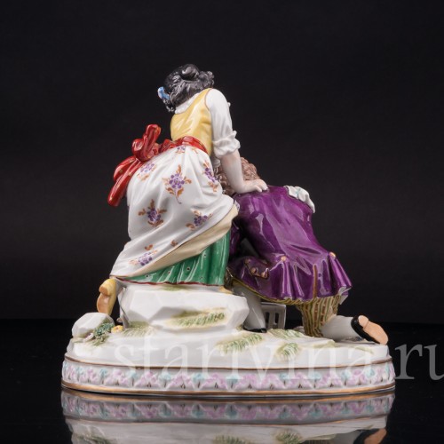 Фарфоровая композиция Дети с мышеловкой, Volkstedt, Германия, кон. 19 в.