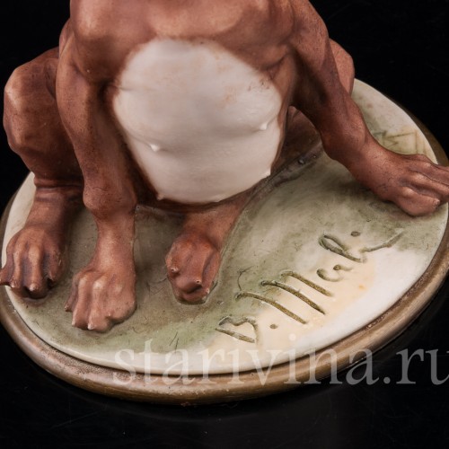Статуэтка из фарфора Собака с божьей коровкой, Bruno Merli, Италия, 1981  год.