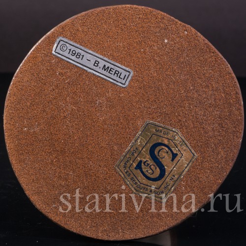 Статуэтка из фарфора Собака с божьей коровкой, Bruno Merli, Италия, 1981  год.