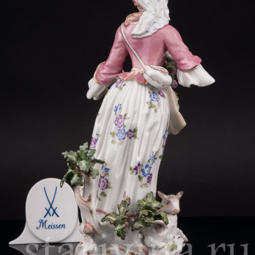 Фарфоровая статуэтка Пастушка, Meissen, Германия, 1950 г.