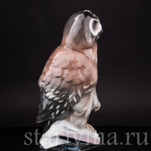 Фарфоровая статуэтка птицы Ушастая сова, Karl Ens, Германия, 1920-30 гг.