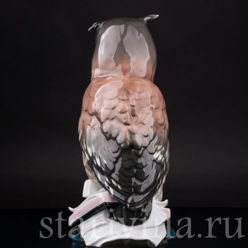 Фарфоровая статуэтка птицы Ушастая сова, Karl Ens, Германия, 1920-30 гг.