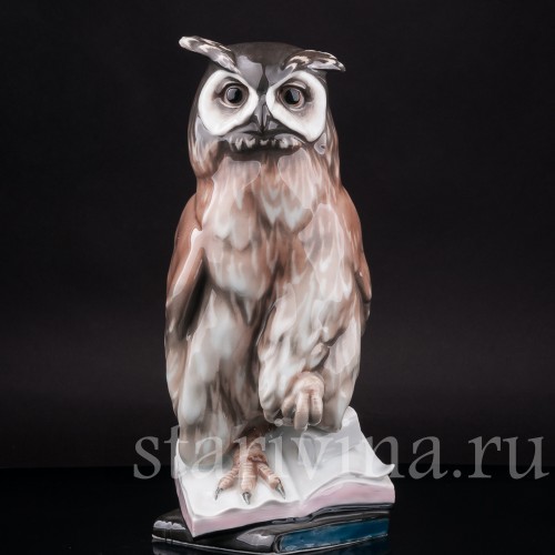 Фарфоровая статуэтка птицы Ушастая сова, Karl Ens, Германия, 1920-30 гг.