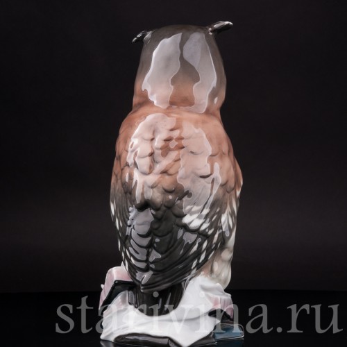 Фарфоровая статуэтка птицы Ушастая сова, Karl Ens, Германия, 1920-30 гг.