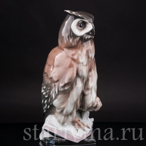 Фарфоровая статуэтка птицы Ушастая сова, Karl Ens, Германия, 1920-30 гг.