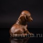 Фарфоровая фигурка собаки Сидящий щенок таксы, Rosenthal, Германия, 1950-60 гг.