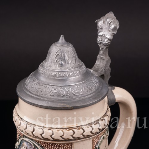 Старинная пивная кружка Влюблённая пара, 4/10 л, Diesinger, Германия, нач. 20 в.