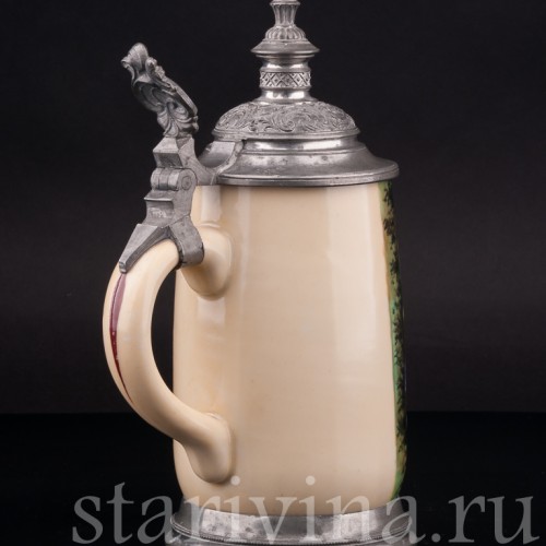 Старинная пивная кружка Галантность, 1/2 л, Германия, кон. 19 в.