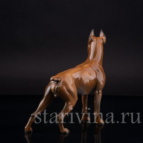 Статуэтка собаки из фарфора Боксёр, Rosenthal, Германия, 1970 гг.