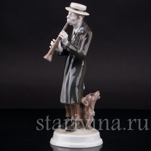 Фарфоровая статуэтка Кларнетист с таксой, Rosenthal, Германия, 1923 г.