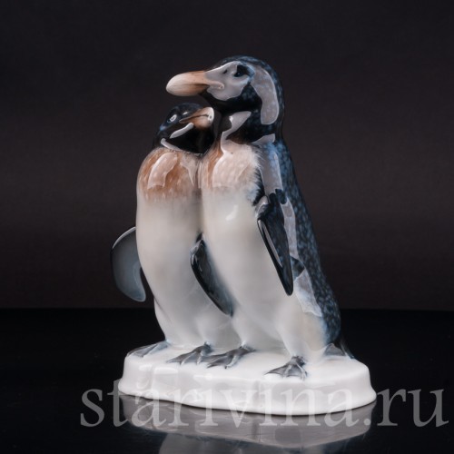 Статуэтка птиц из фарфора Пара пингвинов, Rosenthal, Германия, 1930-40 гг.