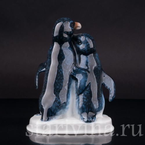 Статуэтка птиц из фарфора Пара пингвинов, Rosenthal, Германия, 1930-40 гг.