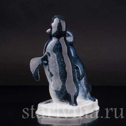 Статуэтка птиц из фарфора Пара пингвинов, Rosenthal, Германия, 1930-40 гг.