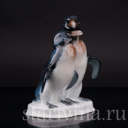 Статуэтка птиц из фарфора Пара пингвинов, Rosenthal, Германия, 1930-40 гг.