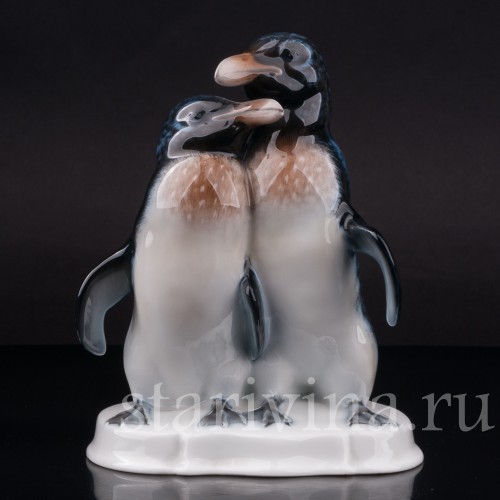 Статуэтка птиц из фарфора Пара пингвинов, Rosenthal, Германия, 1930-40 гг.