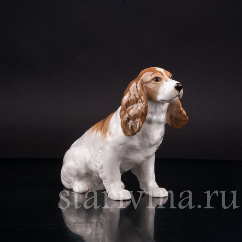 Фарфоровая статуэтка собаки Сидящий спаниель, Hutschenreuther, Германия, 1955-68 гг.