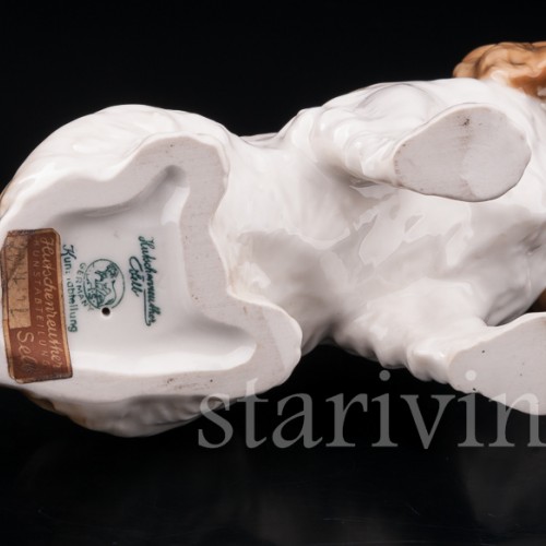 Фарфоровая статуэтка собаки Сидящий спаниель, Hutschenreuther, Германия, 1955-68 гг.