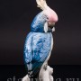 Статуэтка птицы из фарфора Попугай синий какаду, Karl Ens, Германия, сер. 20 в.