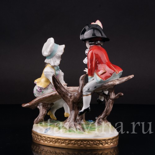 Фарфоровая фигурка Дети на качелях, Volkstedt, Германия, вт. пол. 20 в.