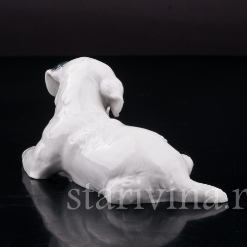 Фарфоровая статуэтка собаки Лежащий щенок селихем терьера, Rosenthal, Германия, 1946 год.