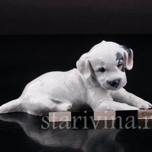 Фарфоровая статуэтка собаки Лежащий щенок селихем терьера, Rosenthal, Германия, 1946 год.
