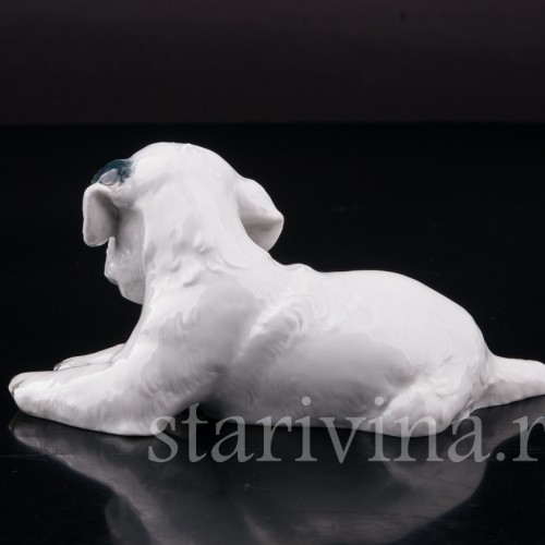 Фарфоровая статуэтка собаки Лежащий щенок селихем терьера, Rosenthal, Германия, 1946 год.