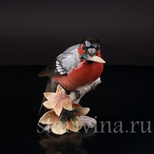 Снегирь с кленовым семечком, Hutschenreuther, Германия, 1970 гг