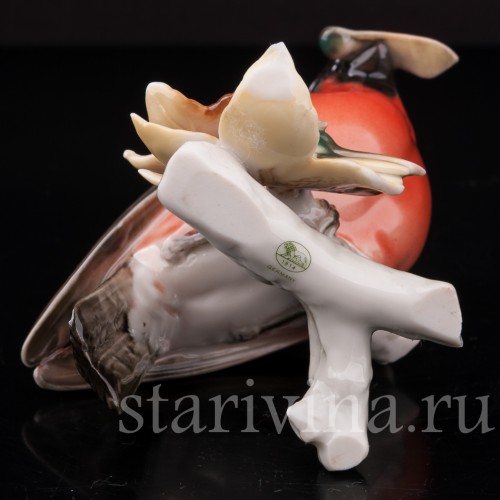 Снегирь с кленовым семечком, Hutschenreuther, Германия, 1970 гг