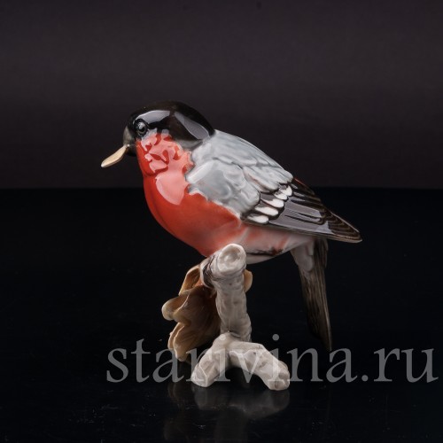 Снегирь с кленовым семечком, Hutschenreuther, Германия, 1970 гг