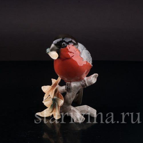 Снегирь с кленовым семечком, Hutschenreuther, Германия, 1970 гг