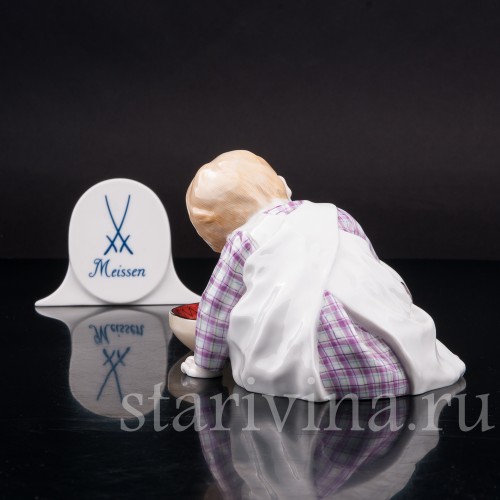 Фарфоровая статуэтка Малыш с собакой, Meissen, Германия, кон. 20 в.