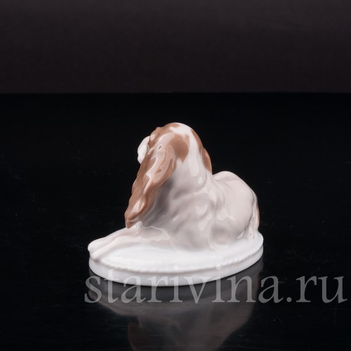 Фарфоровая фигурка собаки Кинг-чарльз-спаниель (английский спаниель), миниатюра, Rosenthal, Германия, 1920-30 гг.