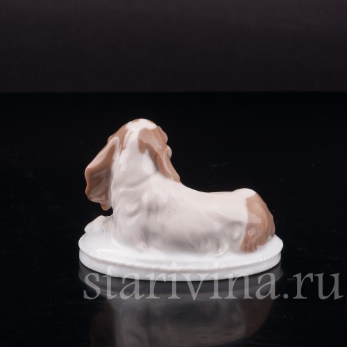Фарфоровая фигурка собаки Кинг-чарльз-спаниель (английский спаниель), миниатюра, Rosenthal, Германия, 1920-30 гг.