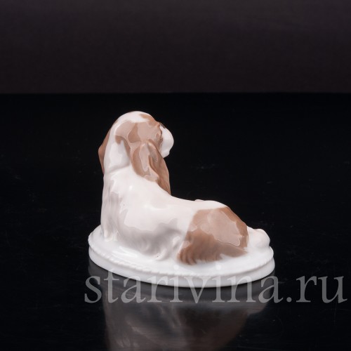 Фарфоровая фигурка собаки Кинг-чарльз-спаниель (английский спаниель), миниатюра, Rosenthal, Германия, 1920-30 гг.