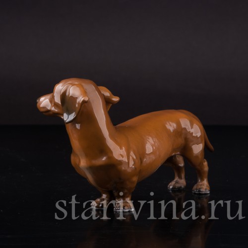 Статуэтка собаки из фарфора Стоящая такса, миниатюра, Rosenthal, Германия, 1950-60 гг.