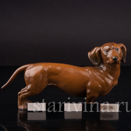Статуэтка собаки из фарфора Стоящая такса, миниатюра, Rosenthal, Германия, 1950-60 гг.